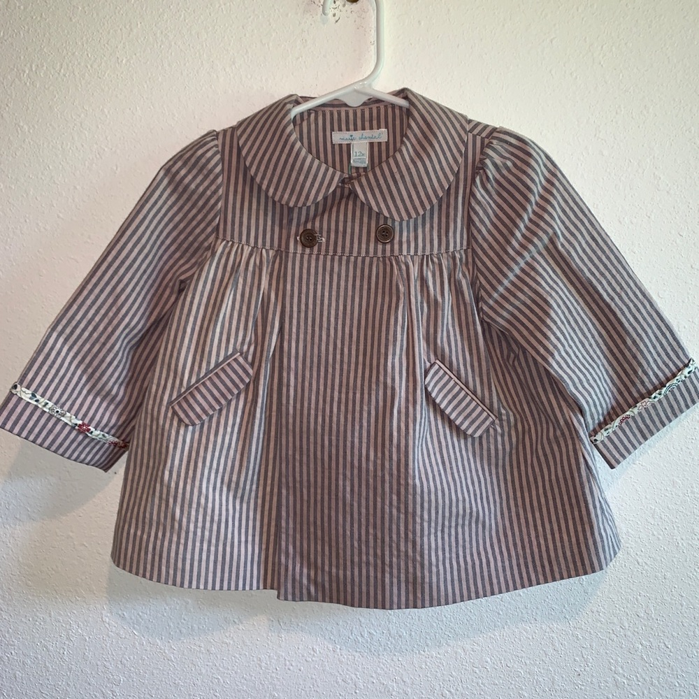 Net Marie Chantal twill striped coat jacket floral